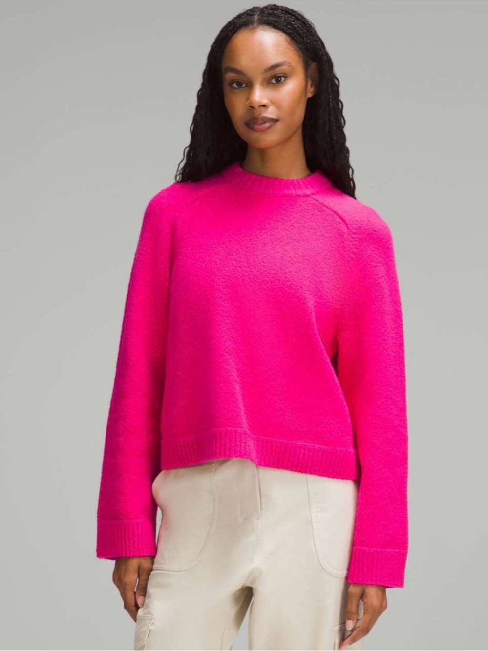 Lululemon Brushed Cotton Merino Blend Crewneck Sonic Pink